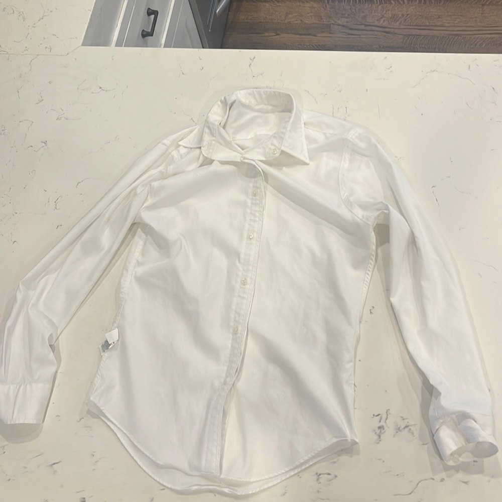 100% Pima Cotton white bottom up shirt